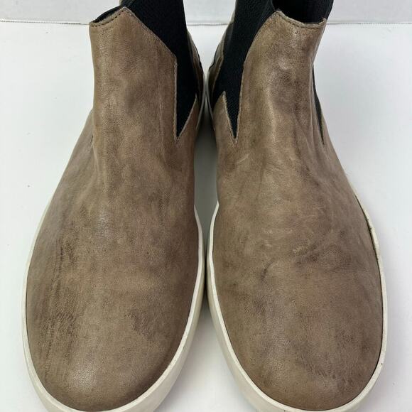 CLOUD Footwear Womens Viva Slip-on Mid Top Sneakers Tan Taupe w Black Star Gore - Picture 5 of 16